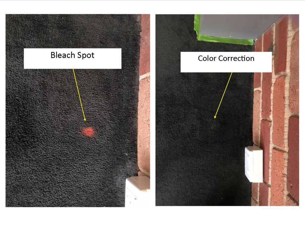 Bleach Spot Correction on Nylon Carpet in Boston